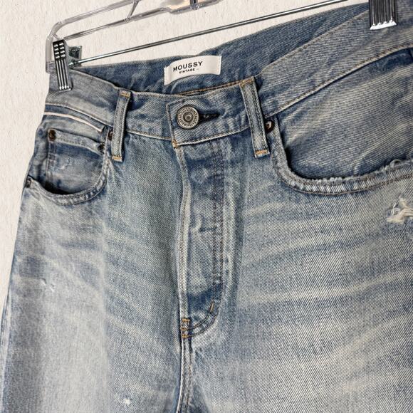 MOUSSY VINTAGE Jeans Women’s Size 27 Distressed Straight Leg 90s Japanese Denim‎ - Picture 4 of 13